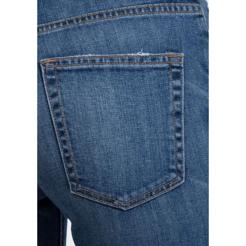 ASKK NY Geek High Rise Cropped Flare Jeans Raw Hem Auburn Blue 31 Japanese Denim - Picture 7 of 8